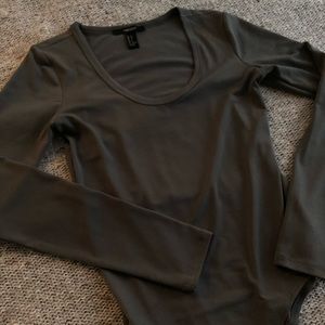 Olive green long sleeve body suit